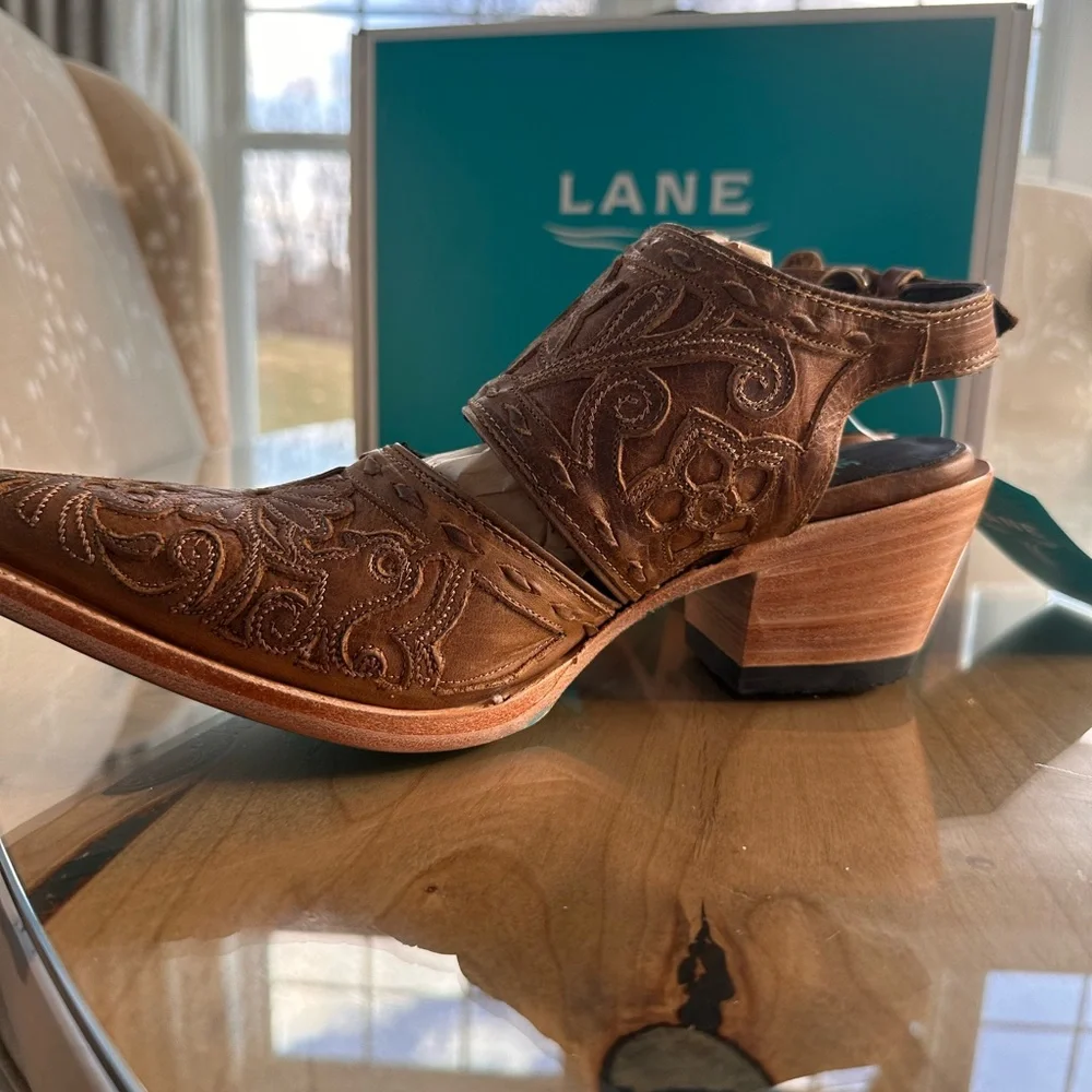 Lane Women's Tan Embroidered Mules - Picture 8 of 11
